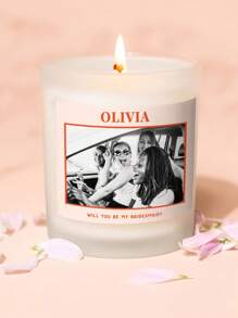 Étiquette personnalisée de bougie avec photo, étiquette de bougie de proposition de demoiselle d'honneur personnalisée, cadeau d'anniversaire avec photo personnalisé, cadeau du Nouvel An 2025 pour couple, étiquette de vin personnalisée avec photo pour couple nouvellement fiancé (étiquette uniquement)