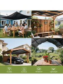 90% Sun Shade Cloth,Multicolor Sunshade Net, Breathable, Square Light Transmission, For Patio, Farm, Car Shade, Pet Room, Pergola, Terrace, Terrace, Plant Insulation Net, Balcony, Garage, Backyard, Swimming Pool, Lawn, Wall, Outdoor Activities - Multicolor - View 2