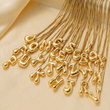 Gold Letter Necklace, Cute Initial Necklaces For Women 18k Gold Plated Balloon Letter Necklace Dainty Gold Necklaces For Women Charm Name Choker Fashion Women Jewelry