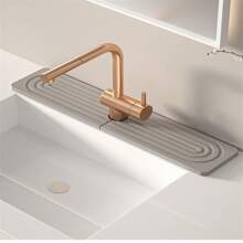 1pc Kitchen Faucet Mat - Diatomite Splash Guard For Sink, Quick-Drying Water Absorbing Stone Tray For Kitchen Sink Bathroom Bath Tub Quick Dry Non-Slip Easy To Clean