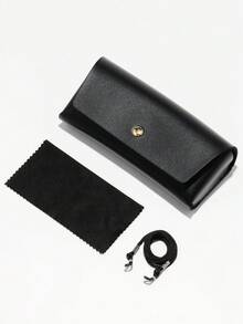 2pcs Semi-Rimless Men's Travel Mixed Metal Edge Glasses, Computer Gaming Metal Travel Frame, Retro College Style, Adjustable Nose Pads, 4 Rivet Decor, Black & Gold Transparent Frame, Neutral, Suitable For Live Streaming & Travel - Black Frame/gold Ring/white Lens+Black Frame/silver Ring/white Lens - View 2