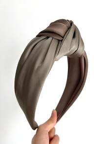 1 pezzo Fascia per capelli di nuova europea e americana con texture INS, nastro di raso, accessorio per capelli, cerchietto ampio annodato, ideale per uscire, feste, accessori per capelli