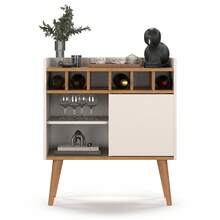 Sideboard Buffet Wine Cellar Florence 1 Door Retro Feet - 米色 - 查看 6