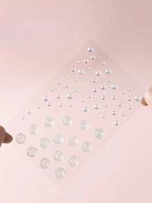 1pc Vintage Transparent Holographic Rose & Butterfly Crystal Diamond Decals For DIY Phone Case, Camera, Nail Art Decoration,School Supplies,Back To School