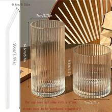 条纹玻璃杯，复古水杯，饮料杯，咖啡杯，果汁杯，冷饮杯，耐热玻璃杯，适合日常饮酒派对，朋友聚会，热爱生活的朋友，最好的朋友，学校水瓶，漂亮的咖啡杯，可重复使用的水杯，万圣节装饰，免费送货商品，樱桃，沙特日，生日礼物，秋天。 - 彩色 - 查看 12