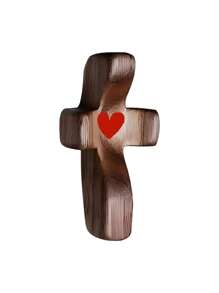 10 Pieces/1 Customized Wooden Heart Cross With Name Or Text, Encouraging Gift Small Wooden Cross, Hand-Held Pocket Cross, Fingertip Pressure Relief Religious Gift For Prayer Church Gift Easter Gift, God With You,Encouraging Gift,Multi-Functional, Ornamental,Reusable,Exquisite,Stylish,High-Quality,Colorful,Modern,Custom,Personalized,Unique,Customized Festival Party Supplies