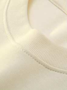 Men's Loose Printed Short Sleeve T-Shirt, Loose Type, Machine Washable, Printed Letter Pattern Design - Apricot - View 4