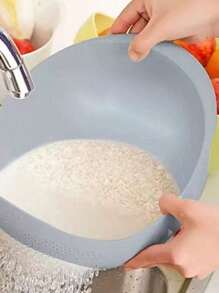 1 pieza Canasta multifuncional para el hogar para lavar arroz y escurrir vegetales, para almacenamiento de frutas y verduras, canasta escurridora multifuncional para viajes, canasta escurridora de cocina para viajes, canasta escurridora de lavandería para viajes, escurridora de arroz, canasta escurridora para restaurantes.