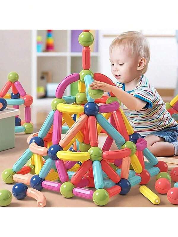 26pcs/45pcs/70pcs/108/150pcs.Children's Toy Magnetic Sticks Have Both Educational And Entertainment Functions. Through Magnetic Connections And Diverse Gameplay, They Help Children Learn Science And Mathematics Knowledge In Games, While Cultivating Creativity And Hands-On Abilities. Its, Durability, And Portability Make It An Ideal Children's Toy Gift