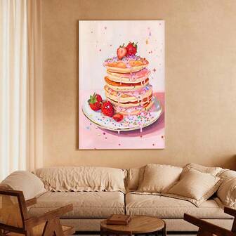 1 st Rosa pannkakor väggkonst poster vardagsrum bar café sovrum kontor heminredning dekorativ kanvasmålning valfri ram