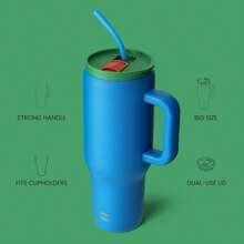 2025 Affordable New Arrivals:BOTTLE BOTTLE 40oz (1,1L) Kaffeebecher aus Edelstahl  Griff & Strohhalm, , isolierter rmobecher für Reise, Büro, Uni & Sport, Gchenkidee für Kaffee- und Teeliebhaber (Rosa)TiefseeTiefsee - Bildfarbe - Übersicht 2