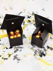 5/10/20/30/50pcs Black Bachelor Hat Graduation Candy Boxes 2025 Doctoral Cap Gift Packaging Box Black Graduation Celebration Centerpieces Chocolate Cookie Box With Tassel For Graduation Ceremony Party Supplies