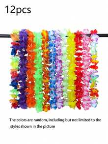 24 Peças Decoração de Festa Lei de Flor Havaiana, Colar de Flor Tropical Multicolorida, Suprimentos para Festa com Tema Luau de Praia de Verão, Natal