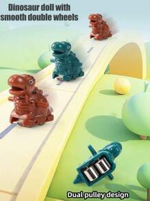 Dinosaur Climbing Stairs Electric Track Assembled Pretend Play Set With Music, Lights, Educational & Entertaining Slide Adventure Playset, Suitable For Boys/Girls Birthday Gifts, Parent-Child Interaction