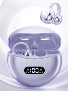 NEW SENYANG LED Display Clip-On Headphones, Protective Audio Output To Prevent Sound Leakage, Long-Wear Comfort, Open-Ear Sport Design To Prevent Falling, Wireless Bluetooth Headphones With Voice Call Support