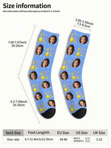 1 Pair Custom Face Socks, Custom Photo Sock, Custom Printed Socks, Personalized Funny Face Socks, Custom Picture Socks, Put Any Face On The Socks, Anniversary Gift, Valentine Gift, Birthday Gift, Wedding Gift