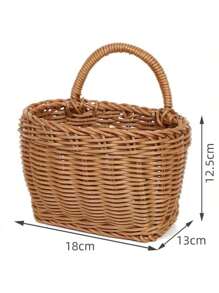 1 Stück/2 Stück handgeflochtener Aufbewahrungskorb, Country Stil Rattan Hängekorb für Küche, Wohnzimmer, Badezimmer, Outdoor Picknick, Regalkorb, waschbar und feuchtigkeitsbeständig, vintage Garten handgeflochtener Aufbewahrungskorb, perfektes Geschenk für sie, Valentinstag, Sommer Outdoor Zubehör, Küchenzubehör