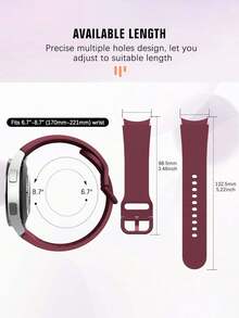 硅胶表带适用于三星 Galaxy Watch 7 FE 6 5 4 40mm 44mm / Galaxy Watch 5 Pro 45 44mm / Galaxy Watch 6 43mm / Galaxy Watch 4 Classic 46mm，酒红色女款 20mm 22mm，户外运动防水防汗硅胶表带，适用于手表、腕表，易于安装和拆卸 - 酒紅色 - 查看 3