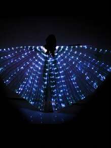 Elegant Exquisite Fairy LED Wings Cape Props, Wings Decoration Dance Photography Dress Up, Halloween Christmas Cosplay Costume Props, Birthday Party Outdoor Decoration Stage Performance Accessories, Adult Christmas Gifts (Without Batteries)