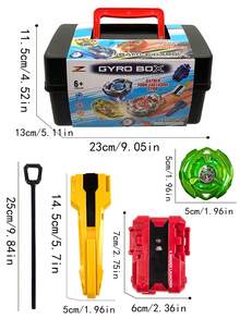 全新 BX 系列豪华礼品套装，包含：6 个 BX 系列战斗陀螺仪、1 个手柄、2 个发射器、随机各种配件以及用于存放和携带的工具箱，适合多人比赛，精致的节日、生日、万圣节、圣诞节礼物，性别中性 - 彩色 - 查看 6