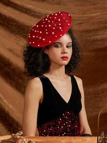 1pc Tea Party Faux Pearl Fascinator Hat For Women Kentucky Headwear Derby Pillbox Church Hat For Cocktail Wedding Fascinator Headband Mini Hats Tiny Hats Mini Top Hat Mini Cap, School Stuff, Gifts, Hair Accessories, Classy, Festival Outfits, Rave Accessories, Gala Night - Multicolor - View 4