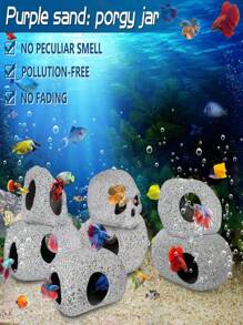 Aquarium Hidden Rock Caves, Betta Fish Tank Accessories Hiding Place Decorations, Betta Fish Toy Tunnel Fish Holes, Ceramic And Glass Container Accessories, Suitable For: Breeding, Playing And Resting Of Aquatic Pets