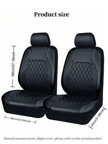 通用豪华 PU 皮革汽车座椅套仅适用于前排座椅，兼容安全气囊，透气、防水耐用优质乙烯基，适用于 95% 的车辆、轿车、卡车、SUV、轿车（前排双座 4 件）