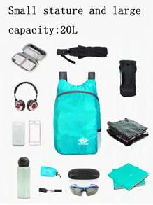 1pc Foldable Super-Light Portable Storage Bag Waterproof Backpack For Travel, Outdoor And Sports Travel Bag