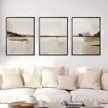 3pcs Unframed Abstract Art Prints Set, Modern Neutral Abstract Gallery Wall Art Set, 3 Scandinavian Prints Simpe Abstract Art Nordic Abstract Posters, Modern Abstract Art Canvas Wall Decoration Gifts Birthday Graduation