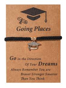 1 Set Of Creative Stainless Steel 2025 Graduation Cap, Bachelor's Uniform, Book Pendant, Bracelet, And Jewelry Set, Graduation Gift - Multicolor - View 5