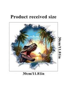 1 件 3D 恐龙贴纸耐用防水 PVC 贴纸自粘易撕适用于墙贴卧室书房背景墙装饰家居装饰让您的生活焕然一新节日装饰贴纸生日毕业礼物