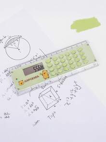 tonxiyuemu 1 pieza Regla con calculadora de doble función, medición y cálculo numérico, teclas suaves, diseño lindo, apto para estudiantes, contables, uso de oficina, útiles escolares, vuelta al cole - Una pieza - Ver 7