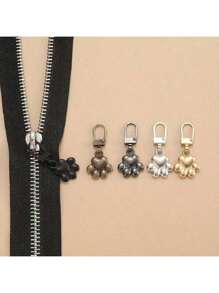 1/3/5/10/15PCS Removable Zipper Puller Replacement Metal Zipper Puller Slide Repair Kit, Flower Shaped Metal Zipper Set - Sewing Zipper Repair Kit, Metal Replacement Removable Zipper Head, Universal Design And Size Instant Zipper Repair Kit.