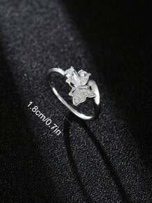 1pc Fashionable Cubic Zirconia S925 Sterling Silver Ethereal Wing Series Romantic Butterfly Women's Open Ring, Mother's Day Gift