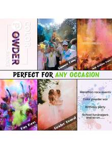 Colorful Corn Starch, Suitable For Holi Colorful Parties, Fundraising Events, Gender Exposure, Photography, Summer Camps, Colorful Wars, And Fun Runs