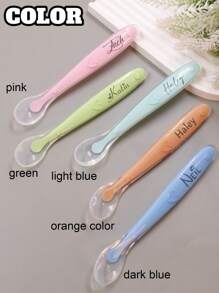 LICVIC Custom Name Baby Silicone Soft Spoons,Personalized Baby Led Weaning Spoon, Customized Silicone Baby Feeding Spoons,Customizable Name Silicone Spoons Baby,Gum-Friendly First Stage ,Suitable For Birthday,Anniversaries,Father'S Day,Mother'S Day,Ideas Gifts For Him/Her,Friends,Kids,Students,Mother,Couples,Besties,Boy,Girl,Family"