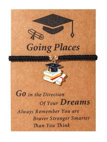 1 Set Of Creative Stainless Steel 2025 Graduation Cap, Bachelor's Uniform, Book Pendant, Bracelet, And Jewelry Set, Graduation Gift - Multicolor - View 14