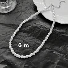 1 Stück 4m-12m Vintage französischer Perlenkette, simpler Choker mit zufälliger Perlenmenge