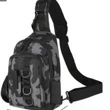 1 pièce Sac de pêche étanche à compartiments multiples avec motifs camouflage et géométriques - options de couleur unie, fermeture à glissière, bandoulière. Idéal pour le rangement du matériel de randonnée, de camping et de pêche en extérieur. Sac de pêche pour l'extérieur.