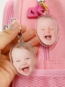 1/2Pcs Custom Portrait Acrylic Keychain, Personalized Photo Keychain Gift For Boyfriend/Girlfriend, Husband/Wife, Father/Mother, Valentine's Day, Birthday, Anniversary, Father's Day, Mother's Day Photo Gift, Special Gift For Her/Him - Style a - View 4