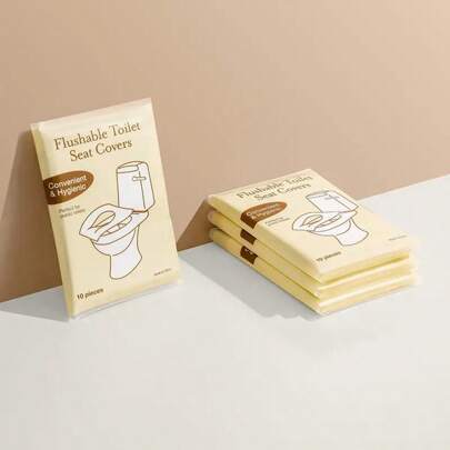 10/30/50/100pcs Disposable Travel Toilet Seat Covers - Portable Toilet Seat Covers For Travel And Hotels, Large Size Waterproof Universal Seat Cover Paper Dissolvable