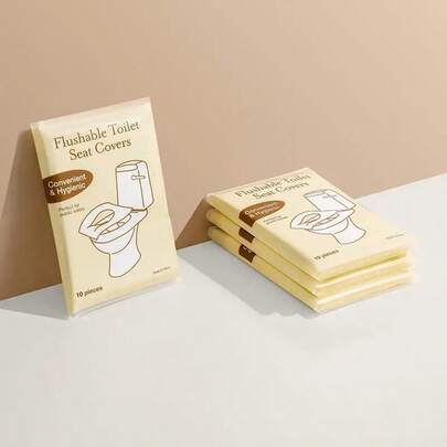 10/30/50/100 件一次性旅行马桶座套 - 适用于旅行和酒店的便携式马桶座套，大尺寸防水通用座套纸可溶解