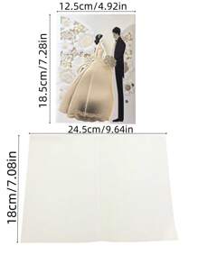 10 قطعة دعوة زفاف من الأبيض المحفور عليها العروس والعريس مع أكياس مزينة بأزهار فضية، دعوة زفاف أنيقة مع مظاريف