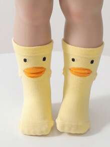 5 Pairs Of Breathable Socks For Children Aged 0-5 In Spring And Summer, Comfortable, High Elasticity, Duck, Cute, Baby Socks, Floor Socks