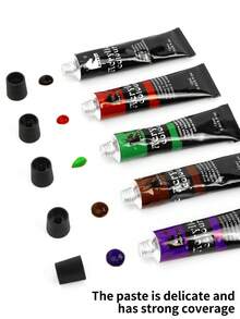 opeth 27pcs Acrylic Paint Kit, 24 Colors Aluminum Tube Acrylic Paints Set With 3 Wooden Handled Nylon Hair Brushes Back To School,Back To School,School Supplies