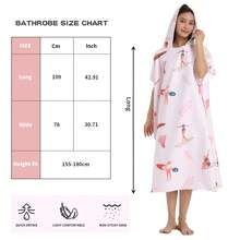 Toalha de Praia Multifuncional de Secagem Rápida e Livre de Areia, Poncho de Surf com Capuz Compacto para Adultos Homens e Mulheres, Roupa de Mergulho com Mangas Ajustáveis para Surf, Natação, Banho, Casamento, Decoração de Casa e Banheiro, Volta às Aulas