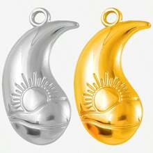 2pcs Minimalist Stainless Steel Heart & Asymmetric Geometric Sunflower Pendant Accessories, Necklace & Earrings Crafting DIY Jewelry Charms, Gold/Silver Plated
