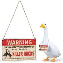 1pc Acrylic Porch Geese Warning Sign, Guard Goose On Duty Sign, Suitable For Yard, Porch, Lawn Decor Accessories, A Great Gift For All Seasons