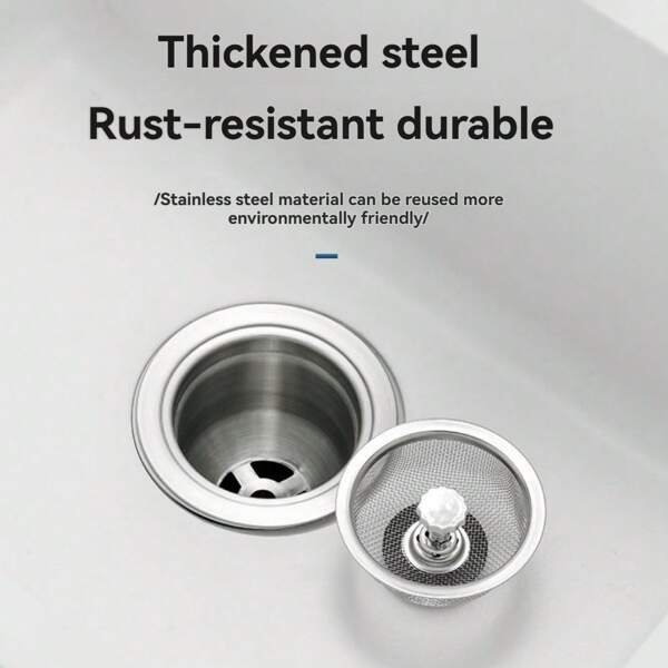 2pcs Kitchen Washbasin, Sink, Garbage Drain, Anti Clogging Stainless Steel Filter Sink Mesh