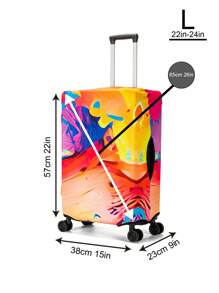GUSTELL 1 Piece 18-29 Inch Tie-Dye Mixed Color Pattern Polyester Luggage Cover, Stretchable, Foldable, Washable, Scratch-Resistant Suitcase Protector, Portable For Travel, Vacation, Business Trip, Unisex Travel Accessories Summer Travel Essentials Vacation Holiday Back To School